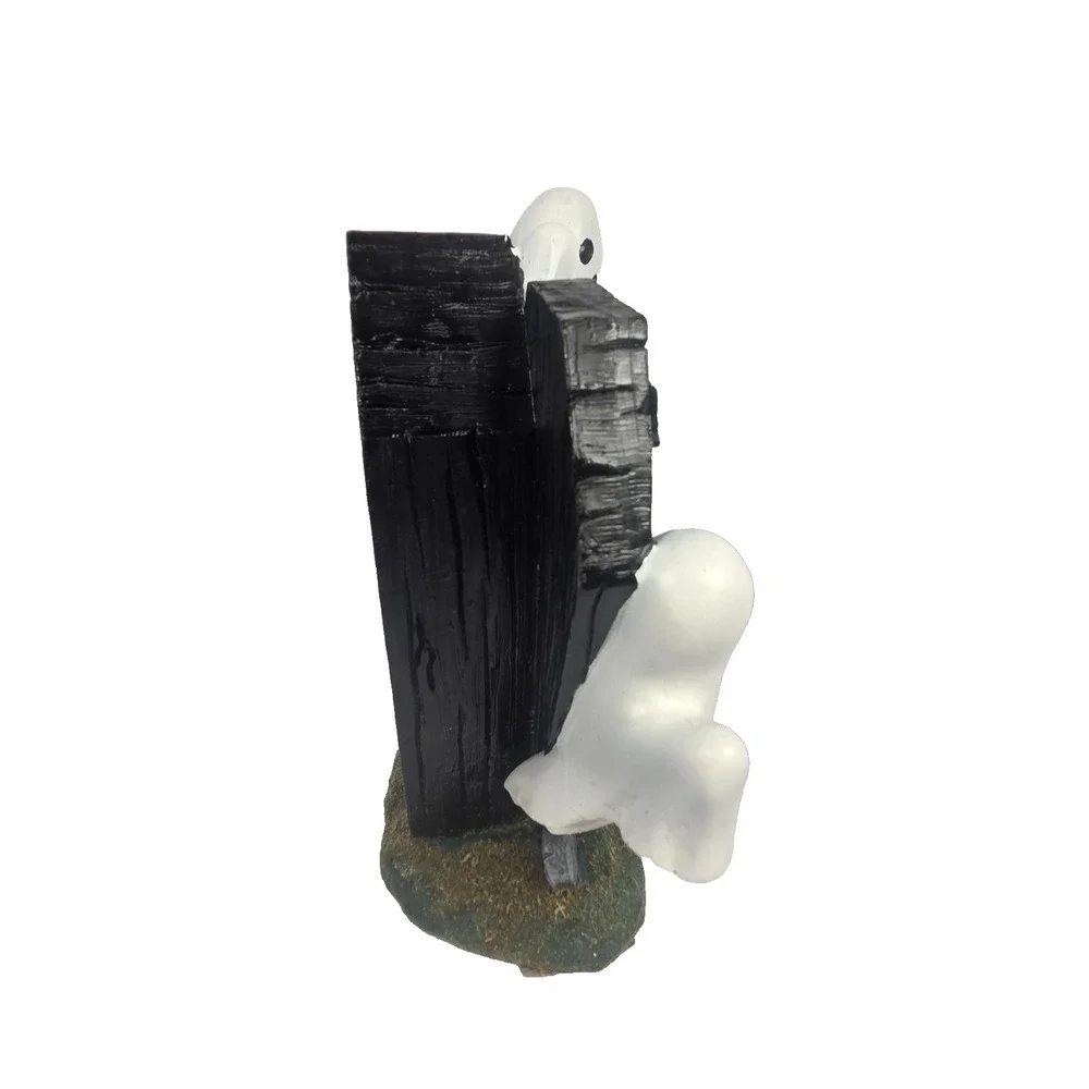Spooky Hollow Ghost Coffin LED Figurine Adult 9in Black White NEW Halloween
